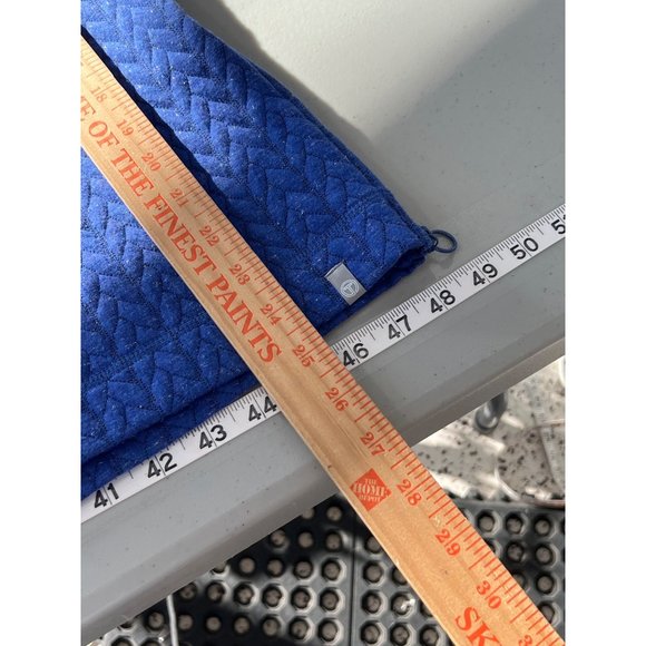 T by Talbots Quilted Shimmer Pullover Women M Mock Neck Blue Fall Winter Relaxed - Picture 5 of 9